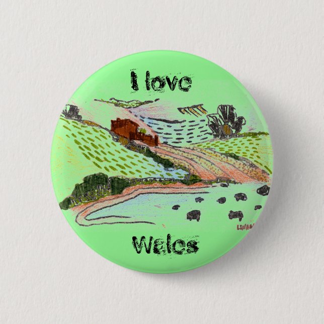 Welsh Countryside 6 Cm Round Badge (Front)