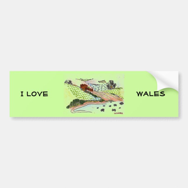 Welsh Countryside Bumper Sticker (Front)