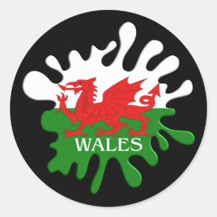 Welsh Cymru Flag Classic Round Sticker