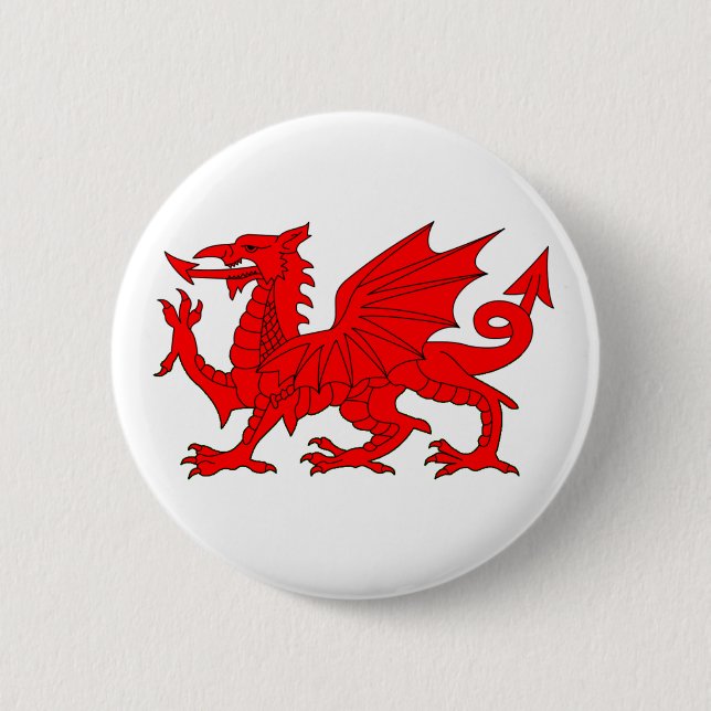 Welsh Dragon 6 Cm Round Badge (Front)