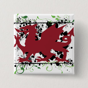 Welsh Dragon Buttons