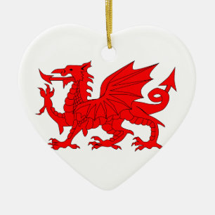 Welsh Dragon Ceramic Tree Decoration