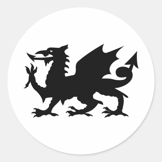 Welsh Dragon Classic Round Sticker (Front)