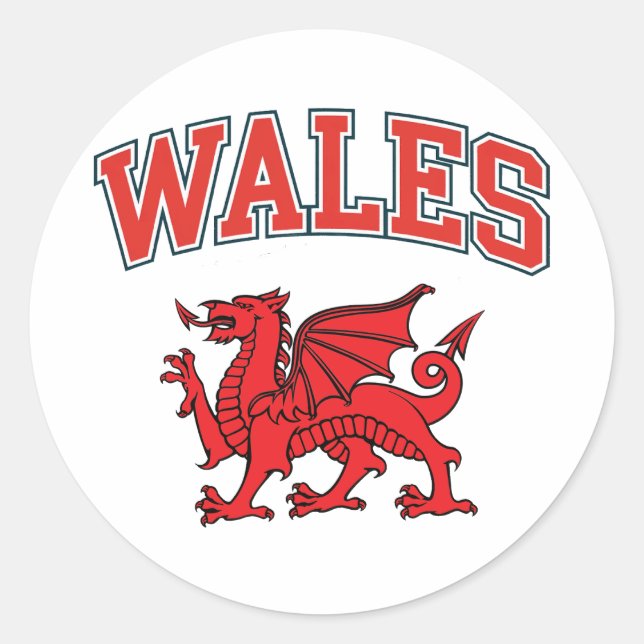 Welsh Dragon Classic Round Sticker (Front)