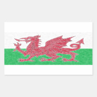 Welsh Dragon Colour Pencil Sketch Effect Wales Fla