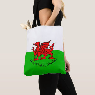 Welsh Dragon Flag, for St David's Day Tote Bag