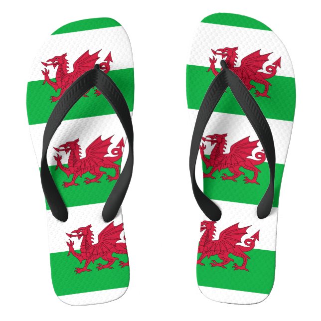 Welsh dragon flag jandals (Footbed)
