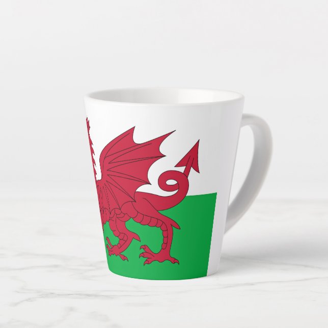 Welsh Dragon ~ Flag of Wales Latte Mug (Right Angle)