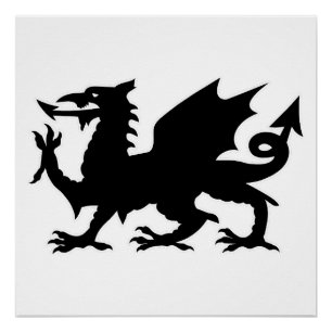 Welsh Dragon Flag, Wales Dragon Flag, England Poster