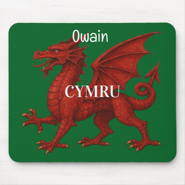   Welsh dragon Mousepad (Front)