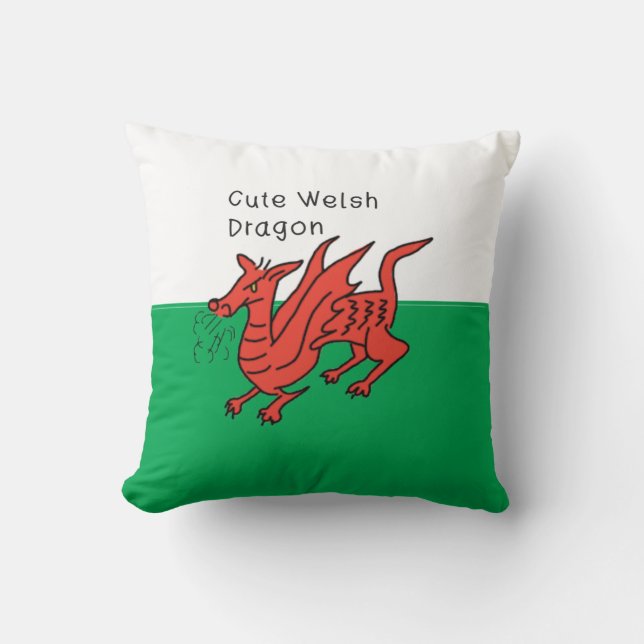 Welsh dragon St David's Day red dragons Cushion (Front)
