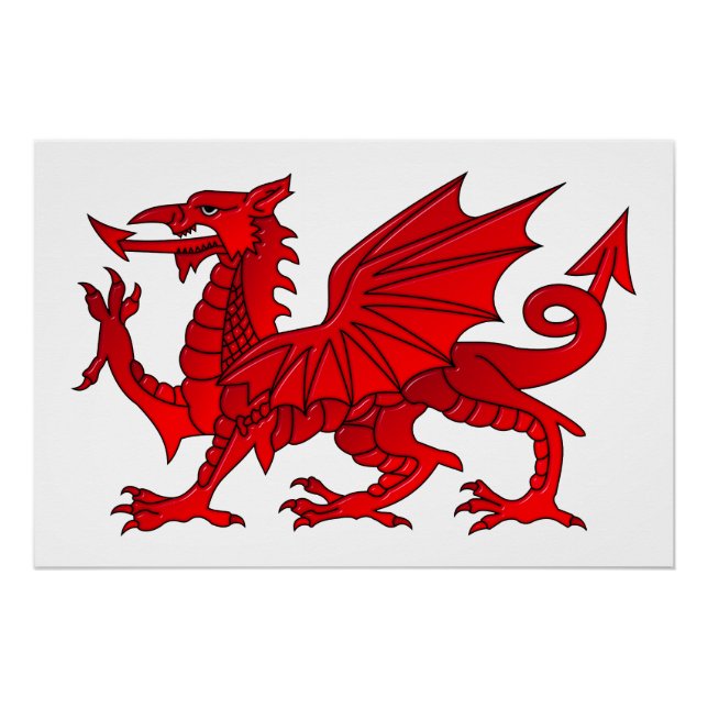 Welsh Dragon With a Bevel Effect Poster (Front)