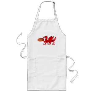 Welsh Dragon With a Rugby Ball Kitchen Apron