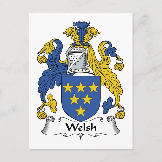 Welsh Family Crest Postcard (Front)