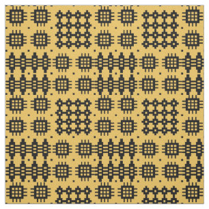 Welsh Faux Tapestry Black, Yellow Pattern Fabric