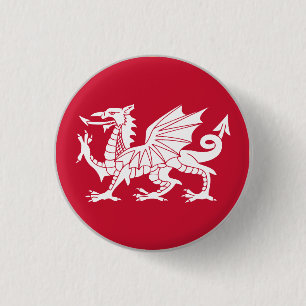 Welsh Flag 3 Cm Round Badge
