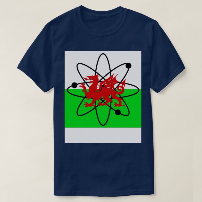 Welsh Flag Atomic Dragon 1 T-Shirt (Design Front)