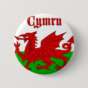 Welsh Flag Cymru 6 Cm Round Badge