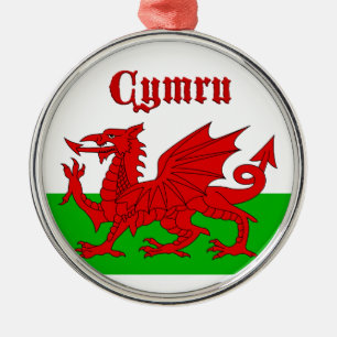 Welsh Flag Cymru Metal Tree Decoration