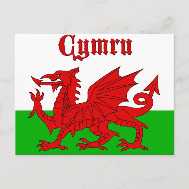 Welsh Flag Cymru Postcard (Front)