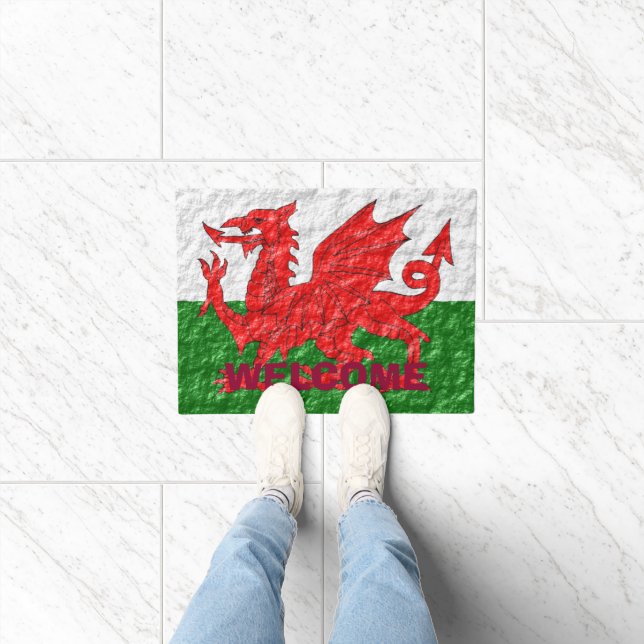Welsh Flag Design Doormat (Indoor)
