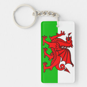 Welsh flag key ring