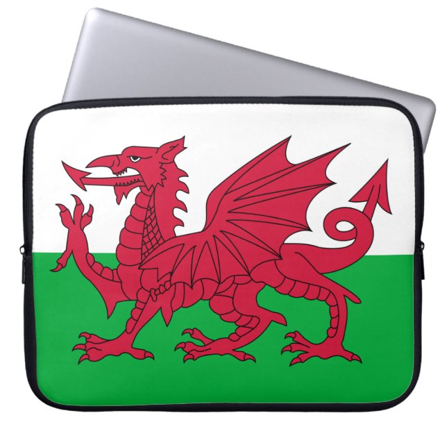Welsh Flag Laptop Sleeve (Front)