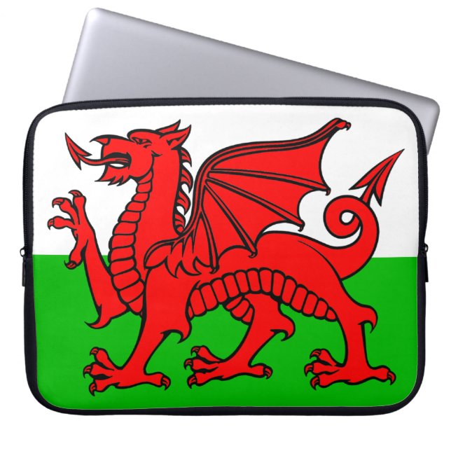 Welsh flag laptop sleeve (Front)