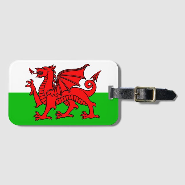 Welsh flag luggage tag (Front Horizontal)