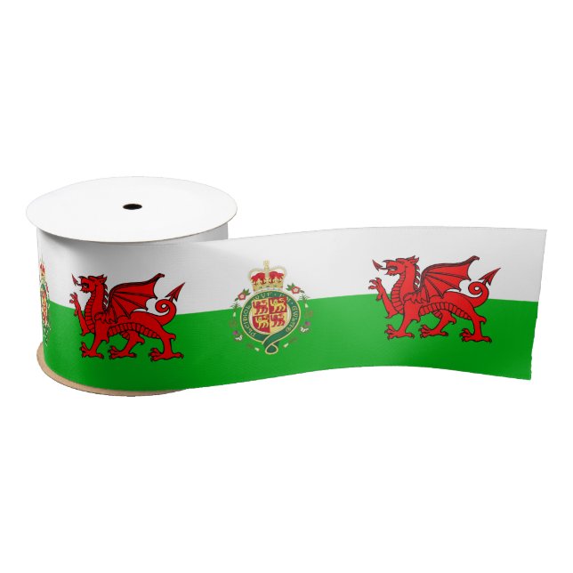 Welsh flag satin ribbon (Spool)