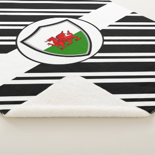 Welsh flag Sherpa Blanket