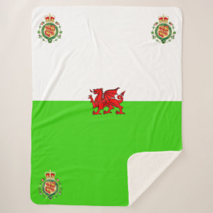 Welsh flag sherpa blanket