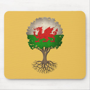 Welsh Flag Tree of Life Customisable Mouse Pad