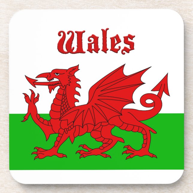 Welsh Flag Wales Coaster (Front)