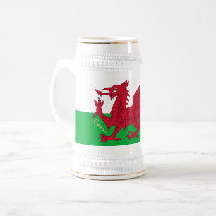 Welsh Flag & Wales, Cymru patriot / sports Beer Stein