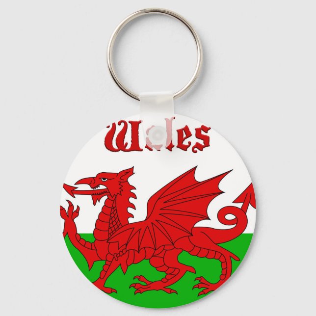 Welsh Flag Wales Key Ring (Front)