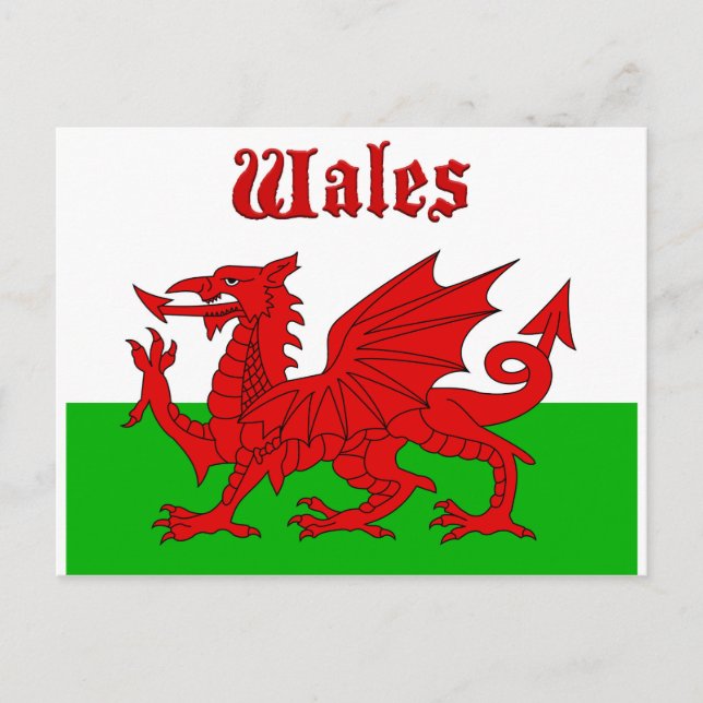 Welsh Flag Wales Postcard (Front)