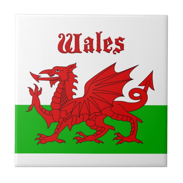 Welsh Flag Wales Tile (Front)