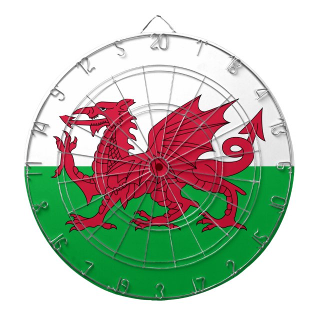 Welsh Flag (Wales) (Welsh Dragon) Dartboard (Front)