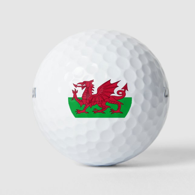 Welsh Flag (Wales) (Welsh Dragon) Golf Balls (Front)