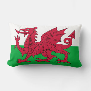 Welsh Flag (Wales) (Welsh Dragon) Lumbar Cushion