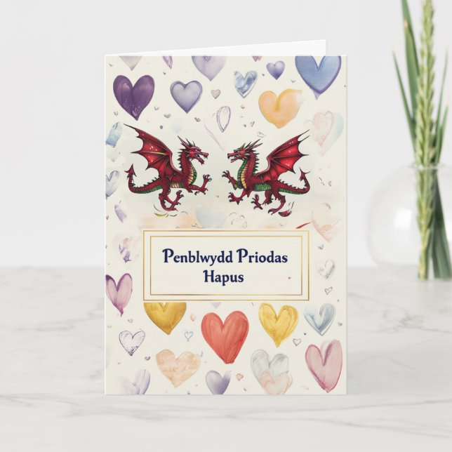 Welsh Happy Anniversary Card (Front)