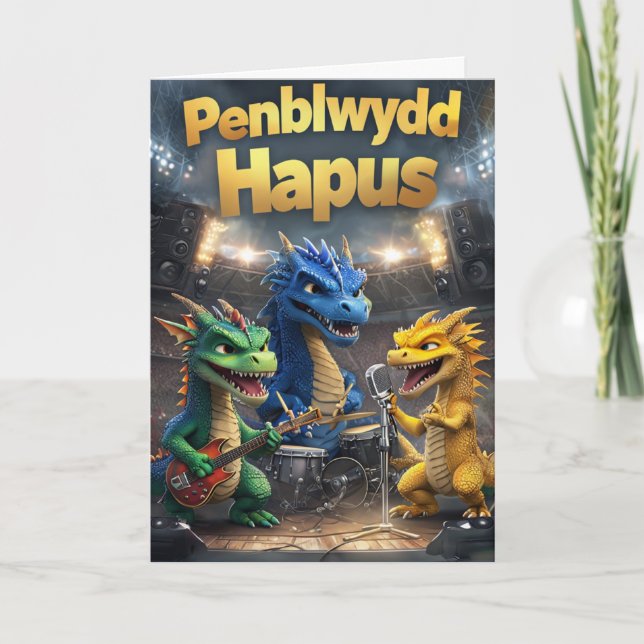 Welsh Happy Birthday Card (Front)
