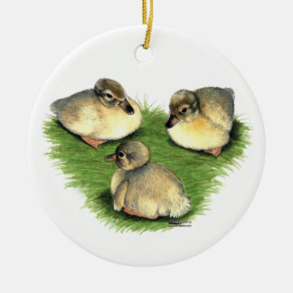 Welsh Harlequin Ducklings Ceramic Tree Decoration