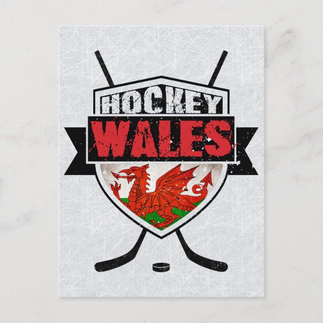 Welsh Ice Hockey Shield Wales Postcard (Front)