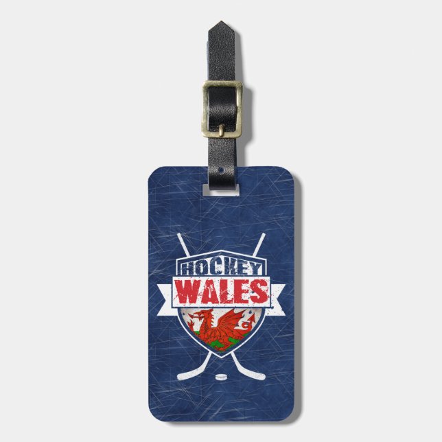 Welsh Ice Hockey Wales Luggage Tag, Customisable! Tag (Front Vertical)