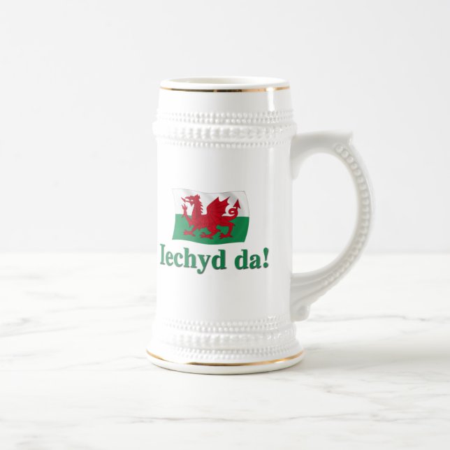 Welsh Iechyd da (Cheers!) Beer Stein (Right)