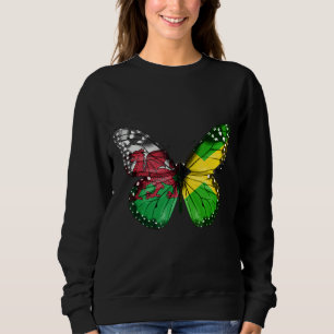 Welsh Jamaican Flag Butterfly Sweatshirt