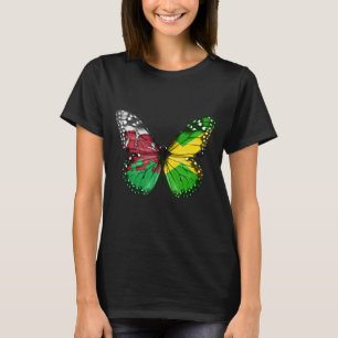 Welsh Jamaican Flag Butterfly T-Shirt