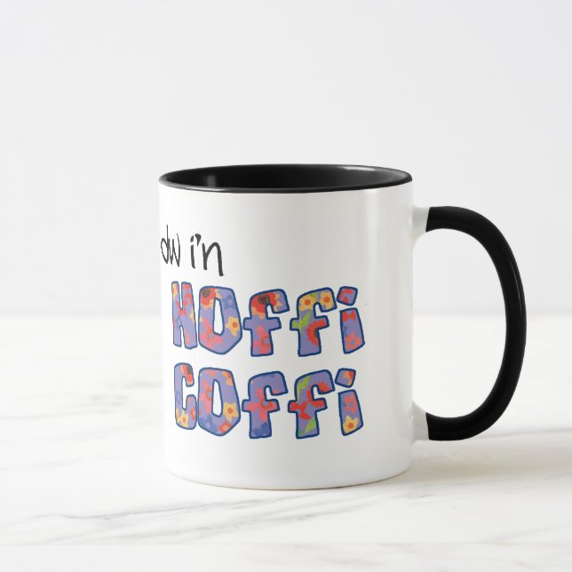 Welsh Language Coffee Mug: Hoffi Coffi, Floral Mug (Right)